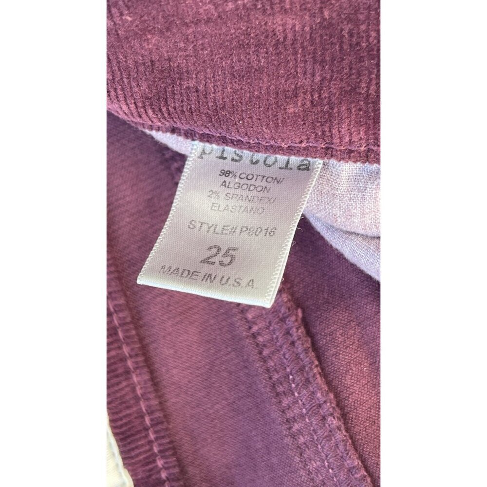 Nasty Gal Pistola Women’s Burgundy Corduroy Pants Size 25 High Waist - Picture 8 of 13